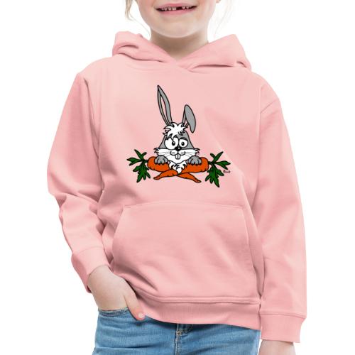 Lapin avec carottes, végétarien, végan - Pull à capuche Premium Enfant