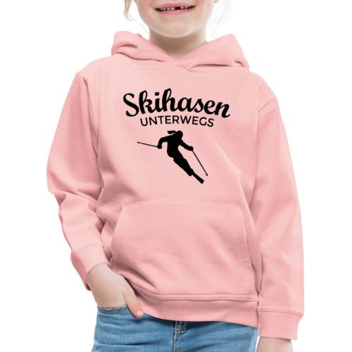 Skihasen Unterwegs Ski Skier Skifahrerin - Kinder Premium Hoodie