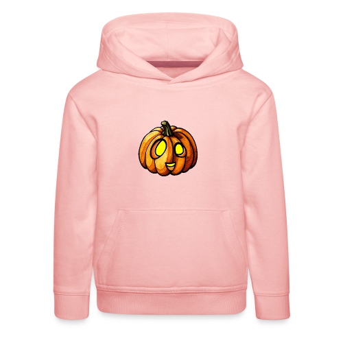 Pumpkin Halloween watercolor scribblesirii - Premium hættetrøje til børn