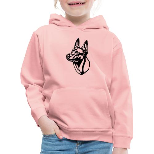2 Malinois withoutBackground text - Kinder Premium Hoodie