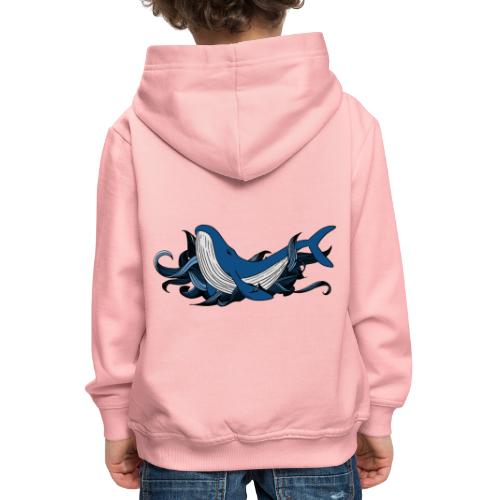 Doodle ink Whale - Felpa con cappuccio Premium per bambini