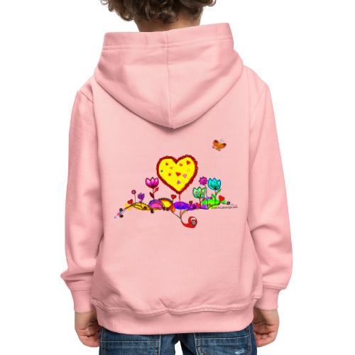 Blumengruß mit Herz - Kinder Premium Hoodie
