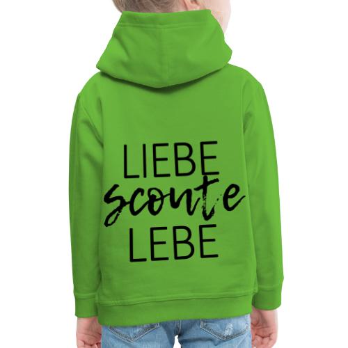 Liebe Scoute Lebe Lettering - Farbe frei wählbar - Kinder Premium Hoodie