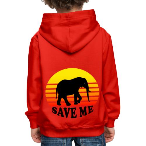 Elefant SAVE ME Schattenriss Sonne - Kinder Premium Hoodie