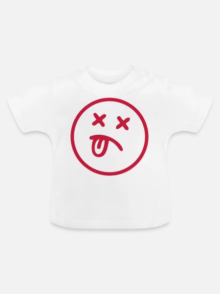 Smiley - SMILE - Baby Bio-T-Shirt mit Rundhals - Weiß