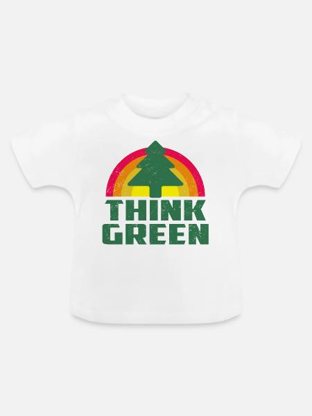 Cool Think Green T-shirt - Baby Bio-T-Shirt mit Rundhals - Weiß
