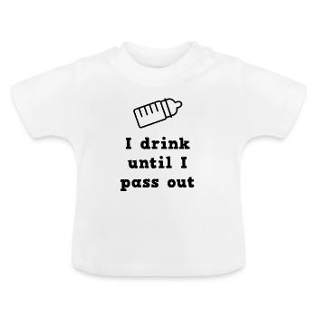 Bébé bébé énonciations bébé ventre - T-shirt bio col rond Bébé - blanc - Devant