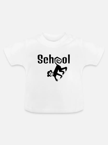 Schule - Baby Bio-T-Shirt mit Rundhals - Weiß
