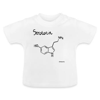Serotonin, Glueck, Entspannung, Gehirn - Baby Bio-T-Shirt mit Rundhals - Weiß - Vorne
