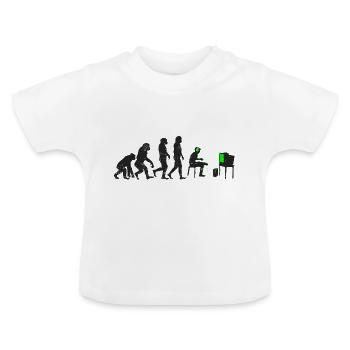 Evolution of Gamer Evolution - Baby Organic T-Shirt with Round Neck - white - Front