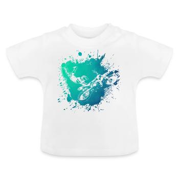 Motocross Cross Hobby Sport Motor Gift Idea Lov - Baby Organic T-Shirt with Round Neck - white - Front