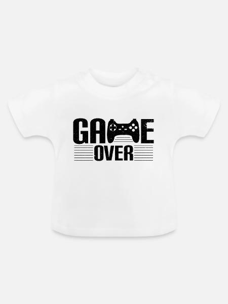 GAME OVER - Baby Bio-T-Shirt mit Rundhals - Weiß