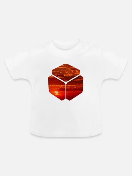 Sonnenuntergang - Baby Bio-T-Shirt mit Rundhals - Weiß