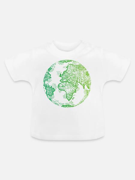 Planet Erde - Baby Bio-T-Shirt mit Rundhals - Weiß