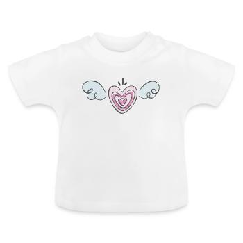 heart wings heart wings - Baby Organic T-Shirt with Round Neck - white - Front