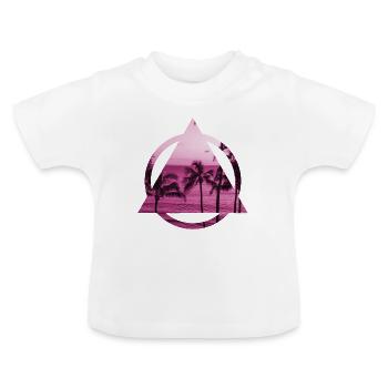 Plage - T-shirt bio col rond Bébé - blanc - Devant