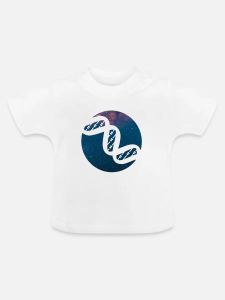 Weltall DNA - Baby Bio-T-Shirt mit Rundhals - Weiß