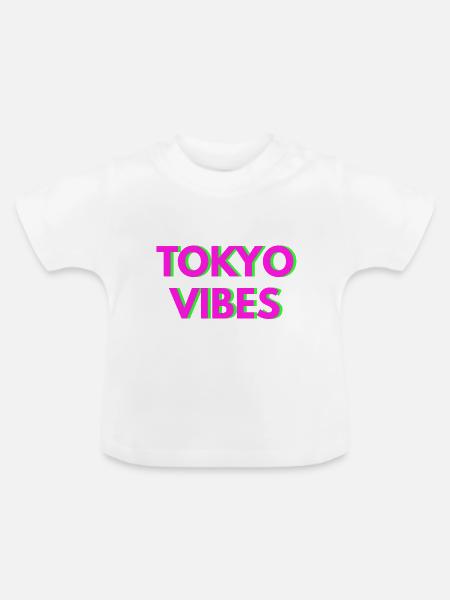 TOKYO VIBES - Baby Bio-T-Shirt mit Rundhals - Weiß