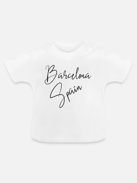 Barcelona Spanien - Baby Bio-T-Shirt mit Rundhals - Weiß