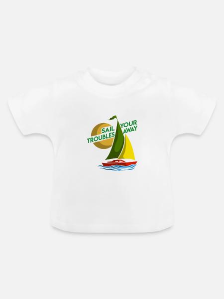 Segel mit Sorgen davon - Baby Bio-T-Shirt mit Rundhals - Weiß