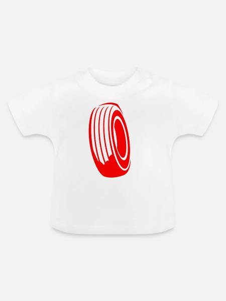 Reifen - Baby Bio-T-Shirt mit Rundhals - Weiß