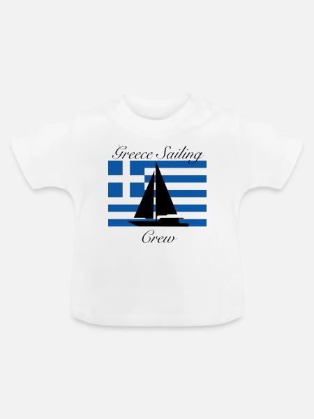 Greece sailing crew - Baby Bio-T-Shirt mit Rundhals - Weiß
