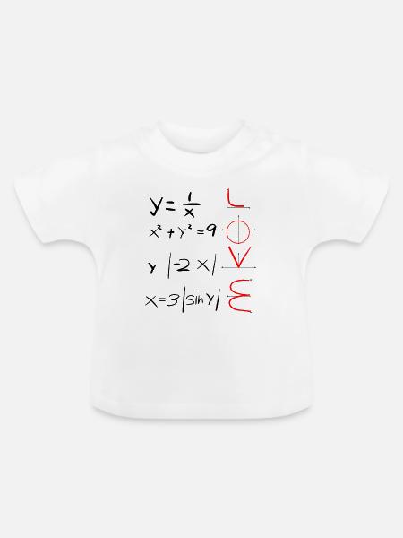Love for Maths - Baby Bio-T-Shirt mit Rundhals - Weiß