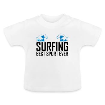 Surfen Surfen Surfen - Baby Bio-T-Shirt mit Rundhals - Weiß - Vorne
