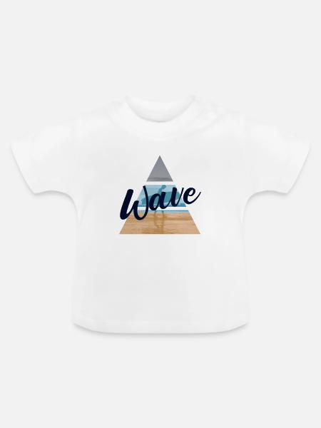 Surfen - Baby Bio-T-Shirt mit Rundhals - Weiß