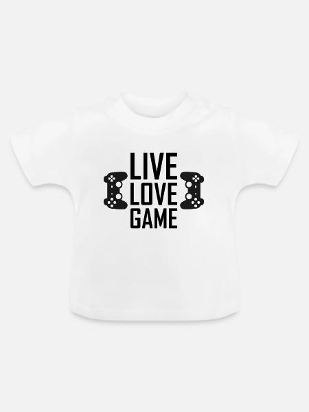 Gaming - Baby Bio-T-Shirt mit Rundhals - Weiß