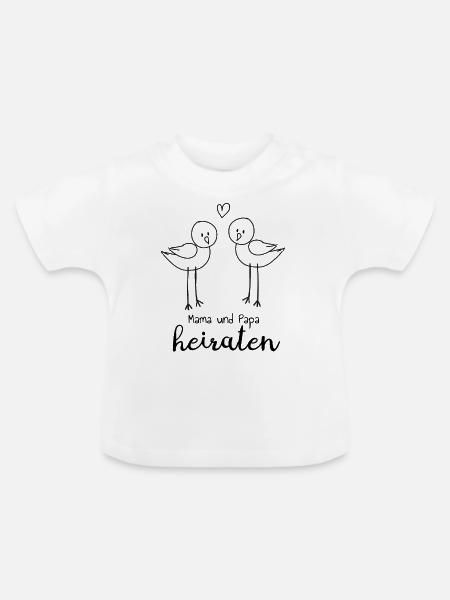 Hochzeit Ankündigung Kinder Eltern - Baby Bio-T-Shirt mit Rundhals - Weiß
