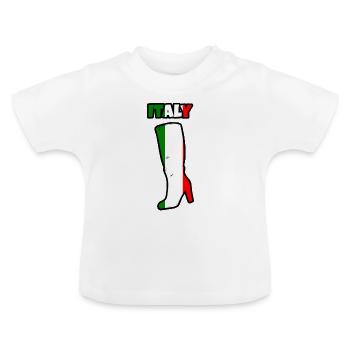 Italie Italie Italie Bottes - T-shirt bio col rond Bébé - blanc - Devant