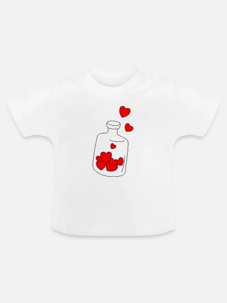 Flasche - Baby Bio-T-Shirt mit Rundhals - Weiß