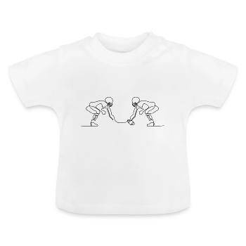 One Line American Football - Baby Organic T-Shirt with Round Neck - white - Front