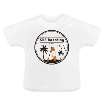 Stand up Paddling | SUP | stand up paddle - Baby Bio-T-Shirt mit Rundhals - Weiß - Vorne