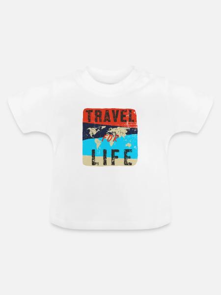 Travel - Baby Bio-T-Shirt mit Rundhals - Weiß