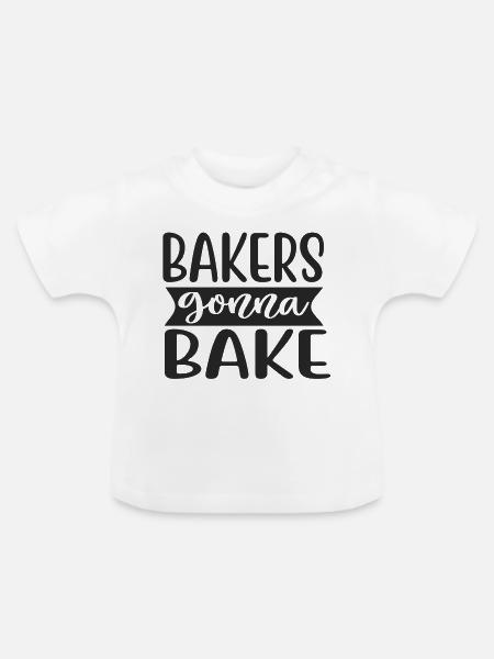 Bäcker werden backen - Baby Bio-T-Shirt mit Rundhals - Weiß