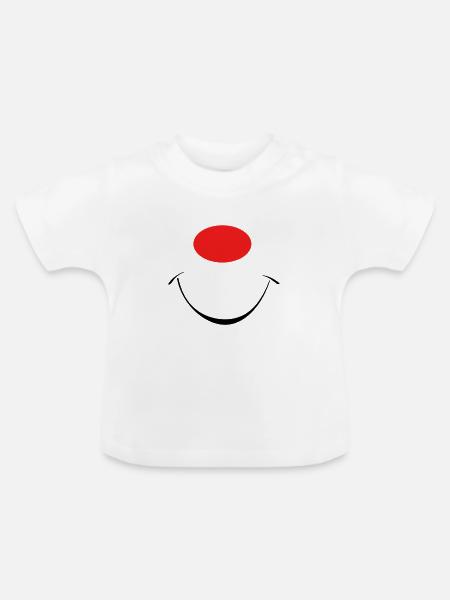 lächeln Maske red nose - Baby Bio-T-Shirt mit Rundhals - Weiß
