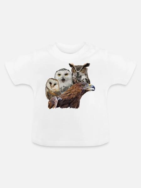 Adler und Eulen - Baby Bio-T-Shirt mit Rundhals - Weiß