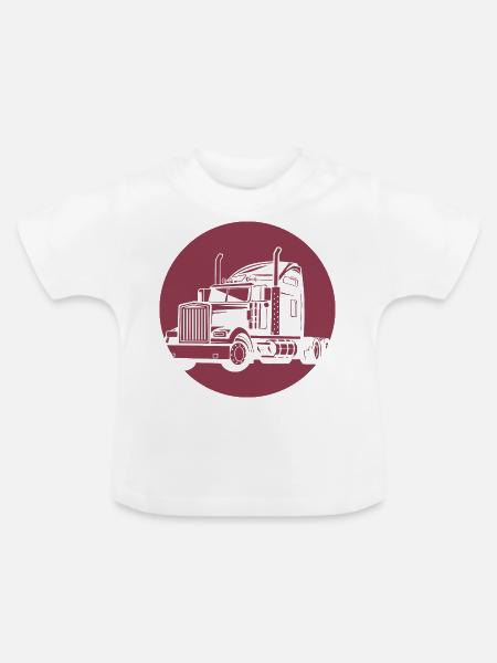 Der Lastwagen - Baby Bio-T-Shirt mit Rundhals - Weiß