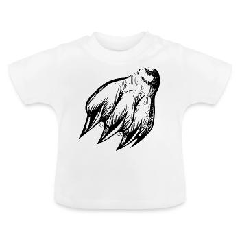 Patte de griffe dangereuse - T-shirt bio col rond Bébé - blanc - Devant