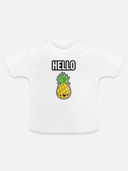 Baby Ananas - Baby Bio-T-Shirt mit Rundhals - Weiß