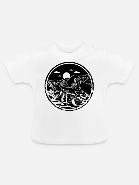 Machu Picchu - Baby Bio-T-Shirt mit Rundhals - Weiß