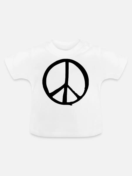 Peacezeichen - Baby Bio-T-Shirt mit Rundhals - Weiß