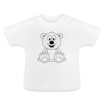 EISBÄR - BÄR - TEDDY - KIND - BABY - TIERISCH - Baby Bio-T-Shirt mit Rundhals - Weiß - Vorne