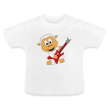 GITARRE - GITARRIST - MUSIK - SCHAF - TIER - BABY - Baby Bio-T-Shirt mit Rundhals - Weiß - Vorne