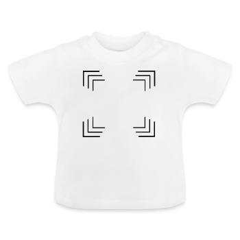 Cadre d’angle en noir - T-shirt bio col rond Bébé - blanc - Devant