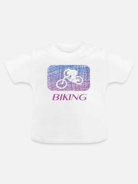biking biken - Baby Bio-T-Shirt mit Rundhals - Weiß