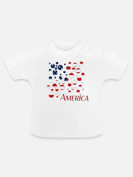 America - Baby Bio-T-Shirt mit Rundhals - Weiß