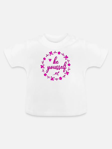 be yourself - Baby Bio-T-Shirt mit Rundhals - Weiß